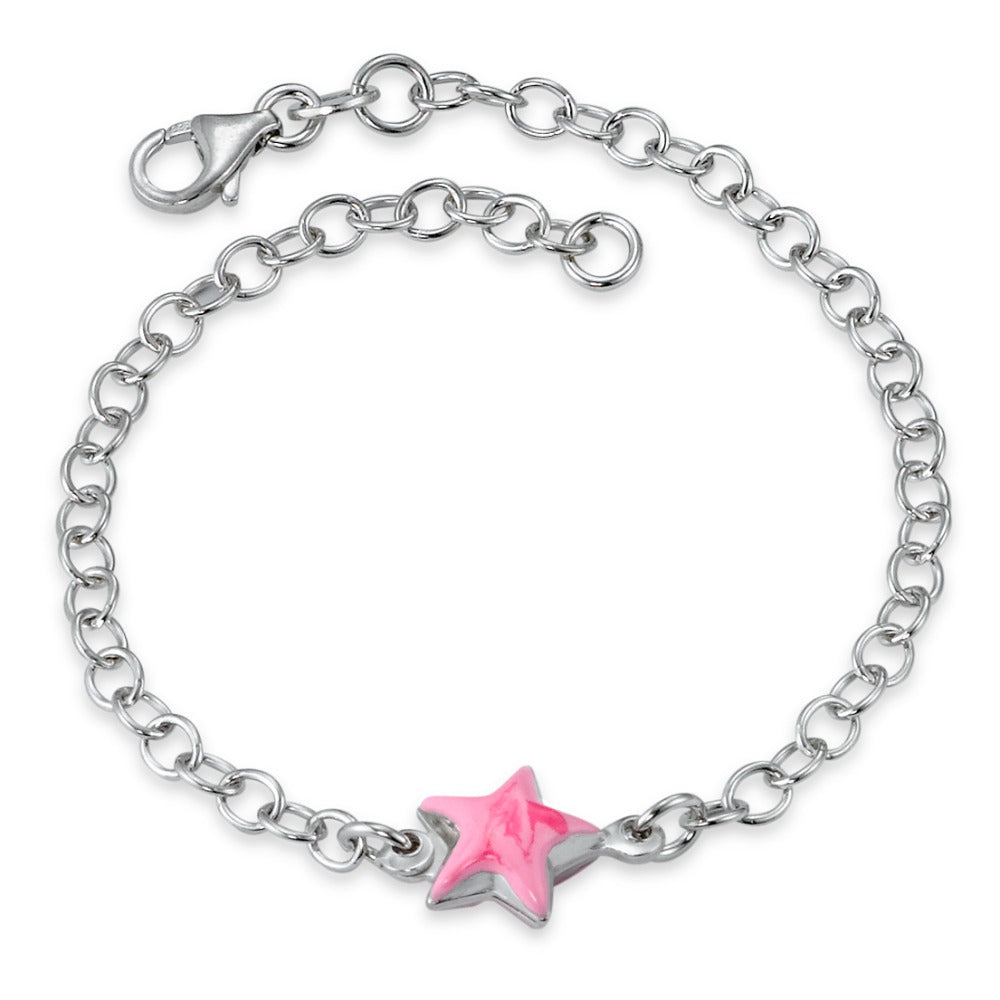 Pulsera Plata Rodio plateado estrella 17 cm