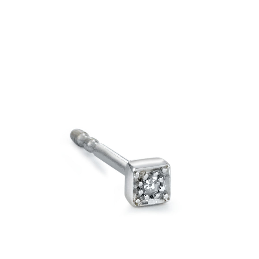 Pendientes 1ud 750/oro blanco de 18 quilates Diamante 0.01 ct, w-si