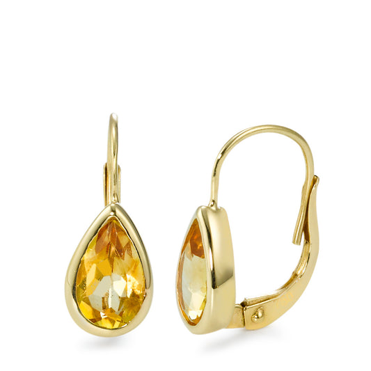 Pendientes 750/oro amarillo de 18 quilates Citrino 2 piedras