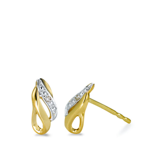 Pendientes 750/oro amarillo de 18 quilates Diamante 2 piedras, w-si