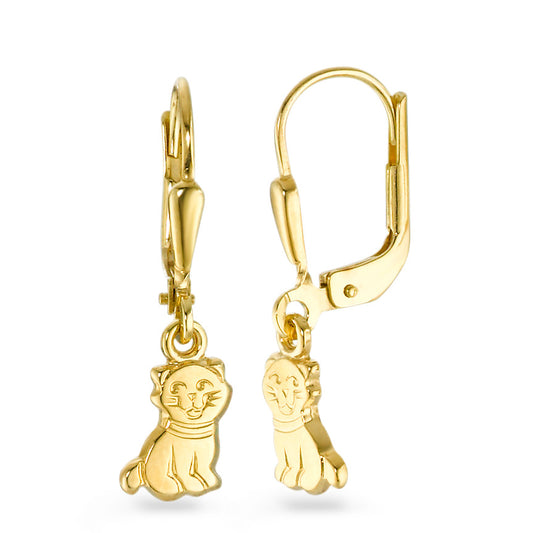 Pendientes 750/oro amarillo de 18 quilates Gato