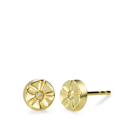 Pendientes 750/oro amarillo de 18 quilates Circonita 2 piedras