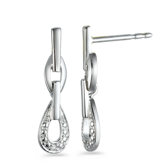 Pendientes 750/oro blanco de 18 quilates Diamante 0.01 ct, 2 piedras, w-si