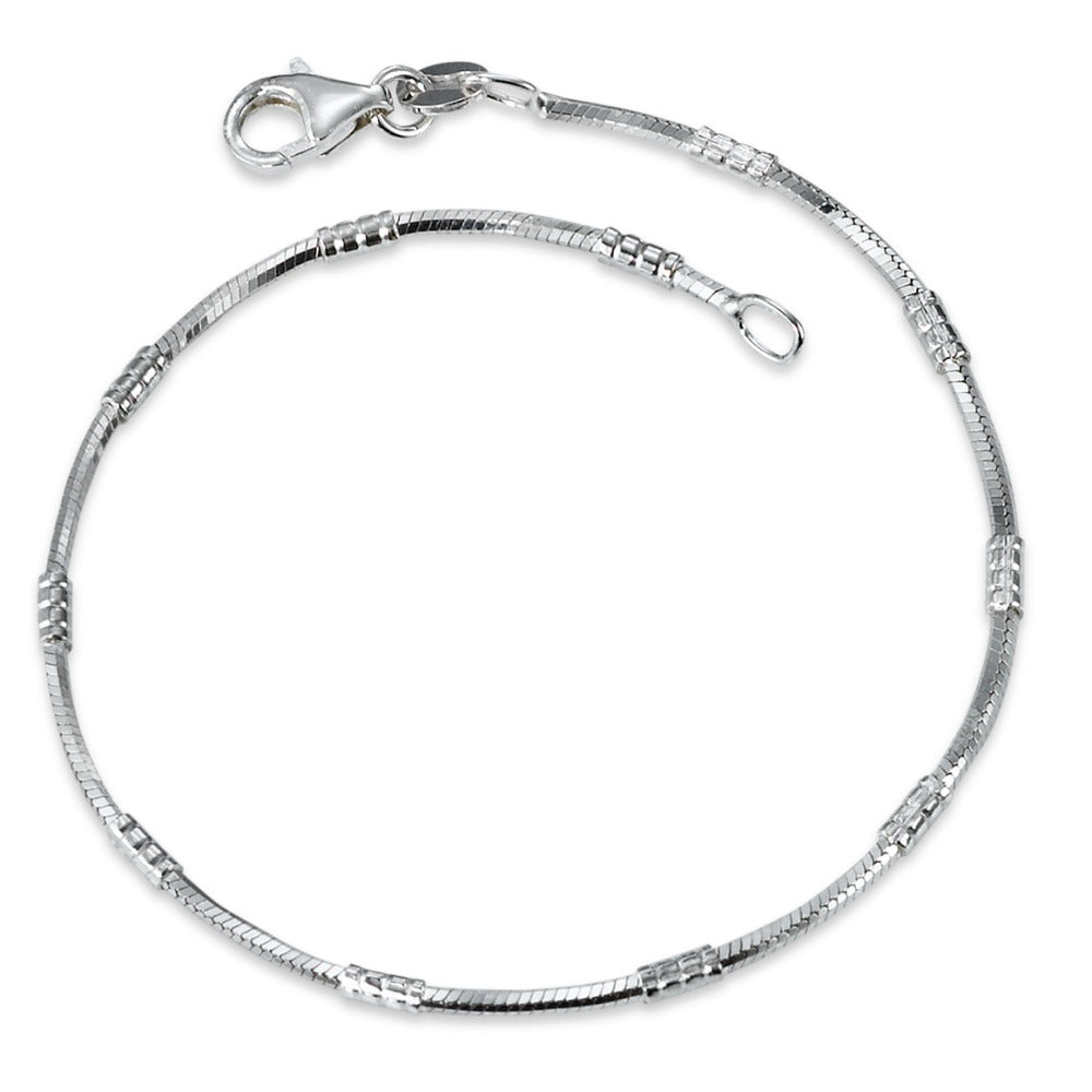 Pulsera Plata Rodio plateado 18 cm