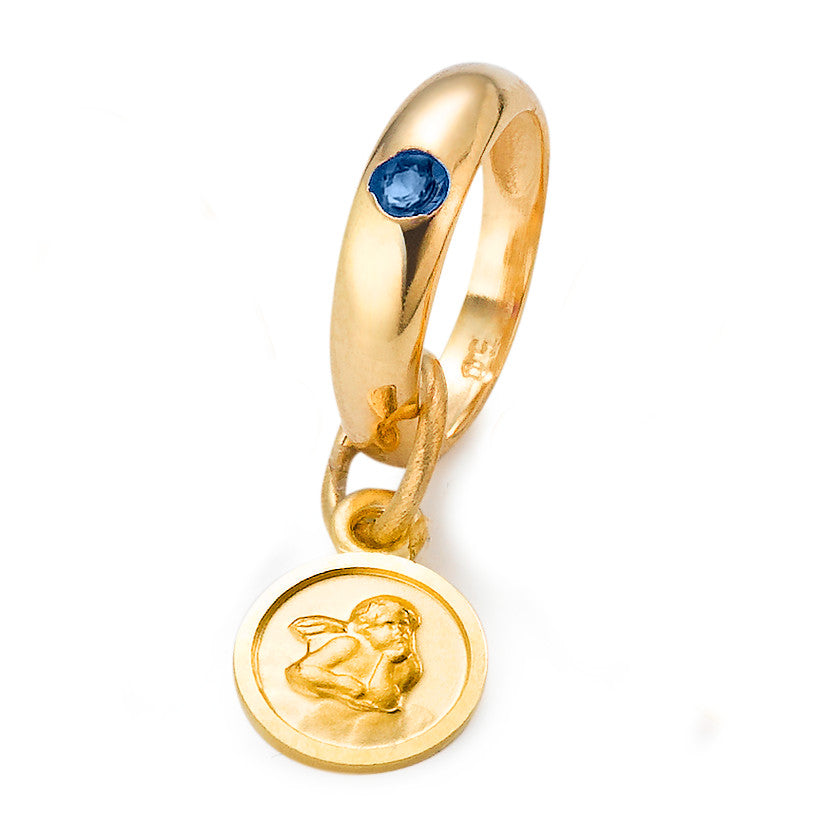 Anillo de bautizo Oro amarillo de 375/9K Zafiro Ángel guardian