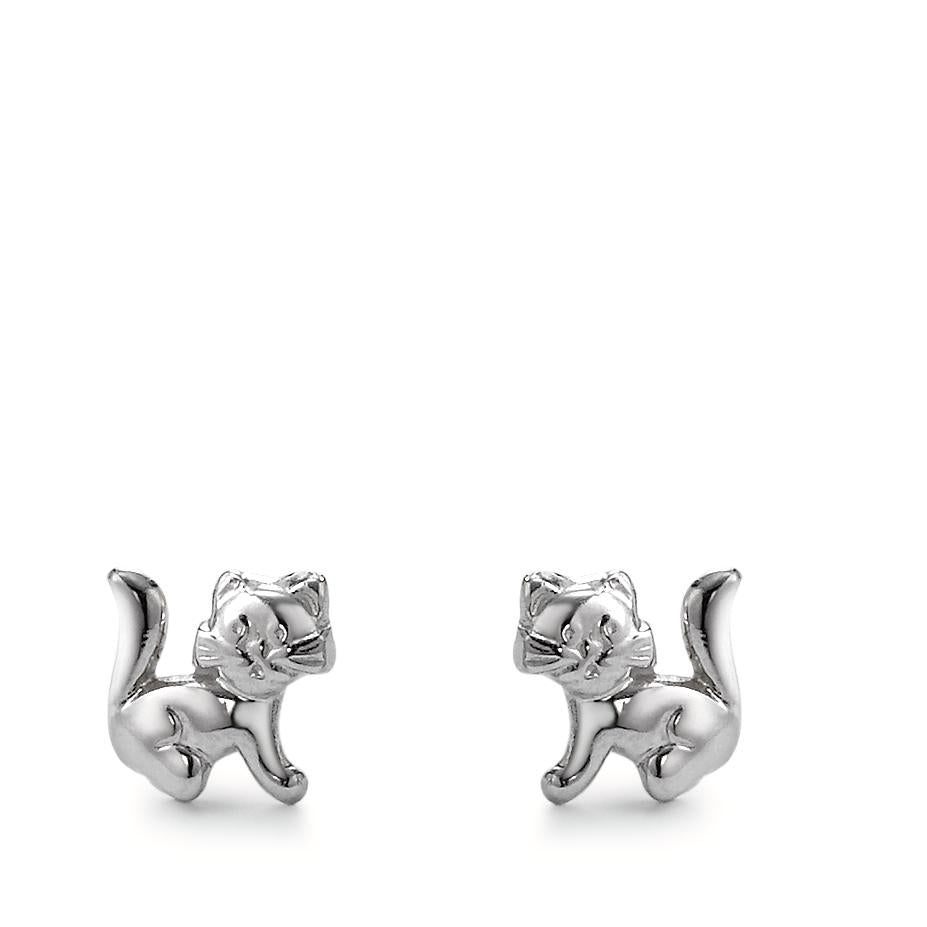 Pendientes Plata Rodio plateado Gato