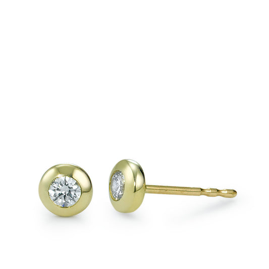 Pendientes Oro amarillo de 375/9K Circonita 2 piedras Ø5 mm