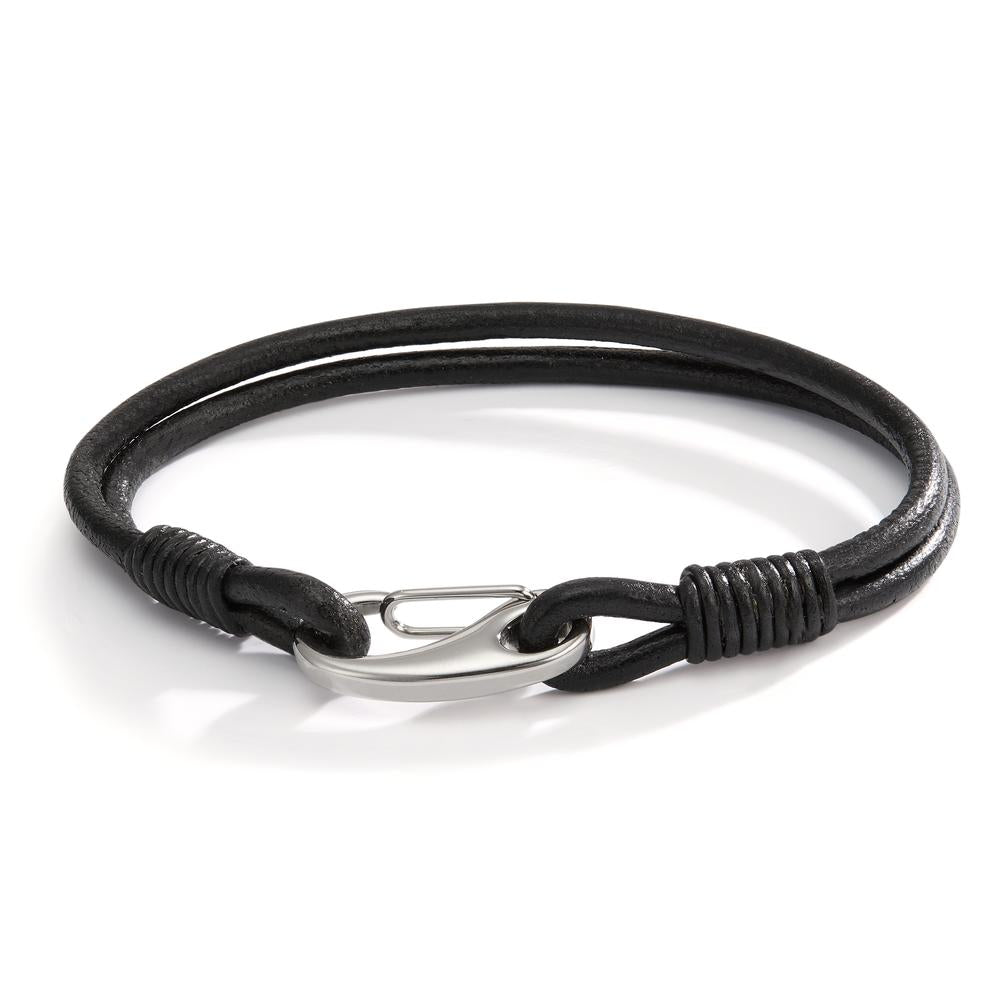 Pulsera Cuero, Acero inoxidable 21 cm Ø6.5 mm