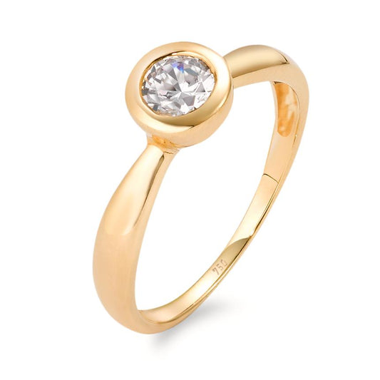 Anillo solitario 750/oro amarillo de 18 quilates Circonita