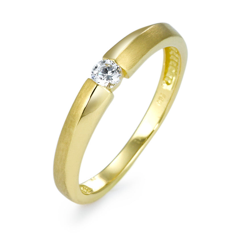 Anillo solitario 750/oro amarillo de 18 quilates Circonita