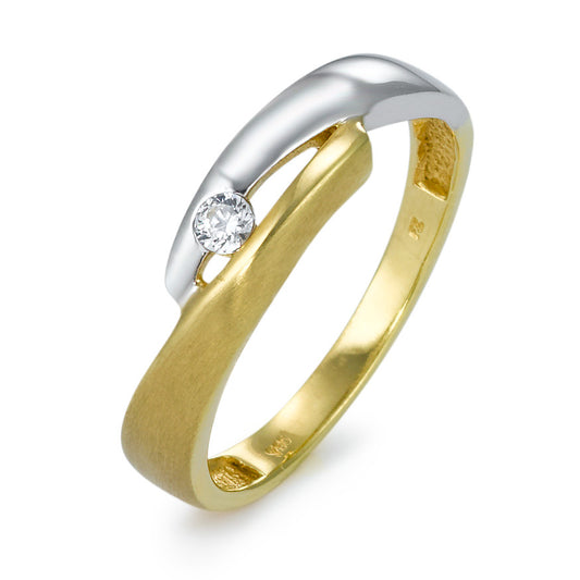 Anillo de dedo 750/oro blanco de 18 quilates, 750/oro amarillo de 18 quilates Circonita