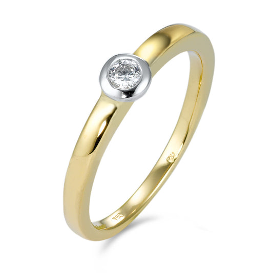 Anillo solitario 750/oro amarillo de 18 quilates Circonita