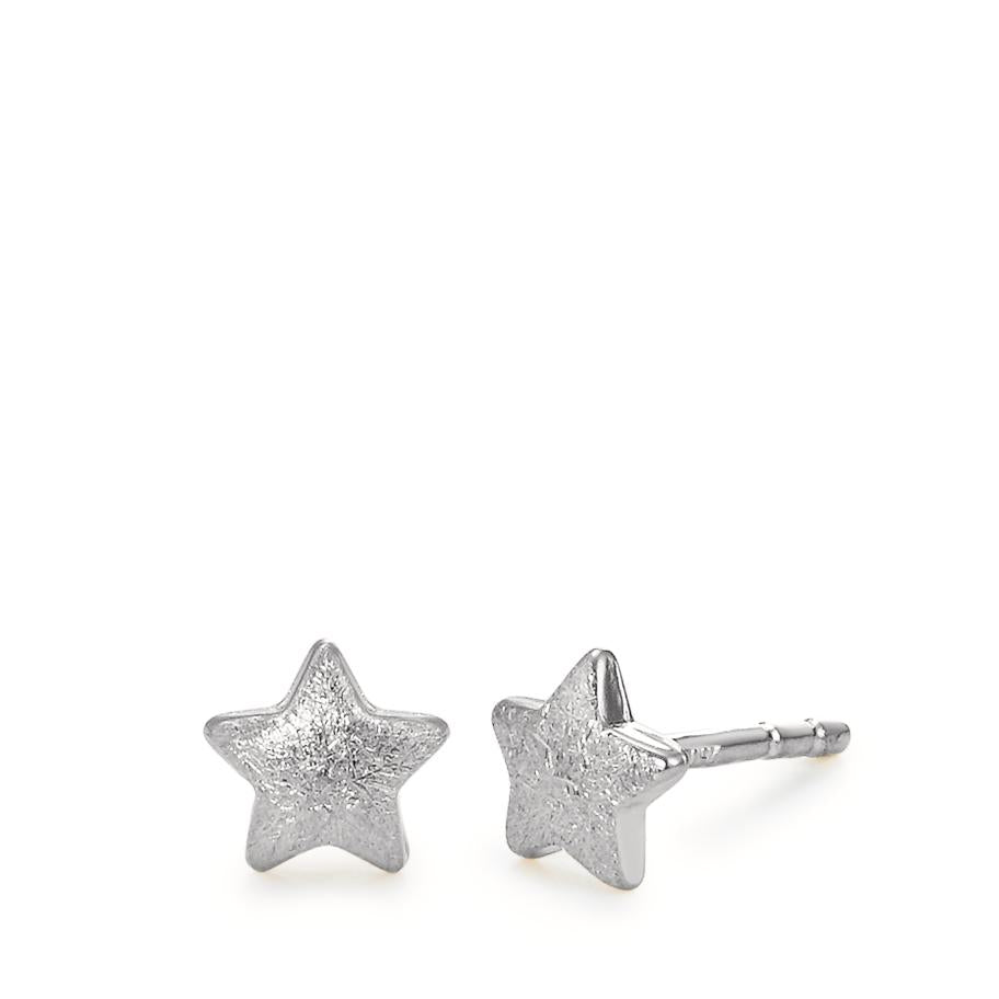 Pendientes 750/oro blanco de 18 quilates estrella Ø5 mm