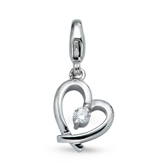 Charms Plata Circonita Rodio plateado Corazón