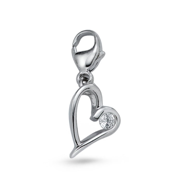 Charms Plata Circonita Rodio plateado Corazón