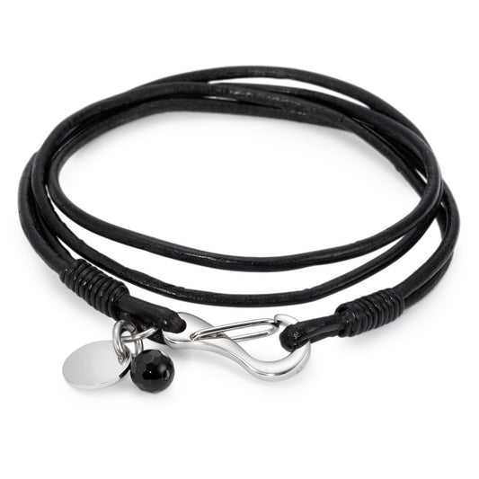 Pulsera Cuero, Acero inoxidable 18 cm