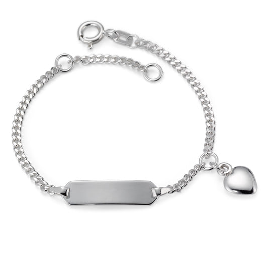 Pulsera grabada Plata Corazón 12-14 cm