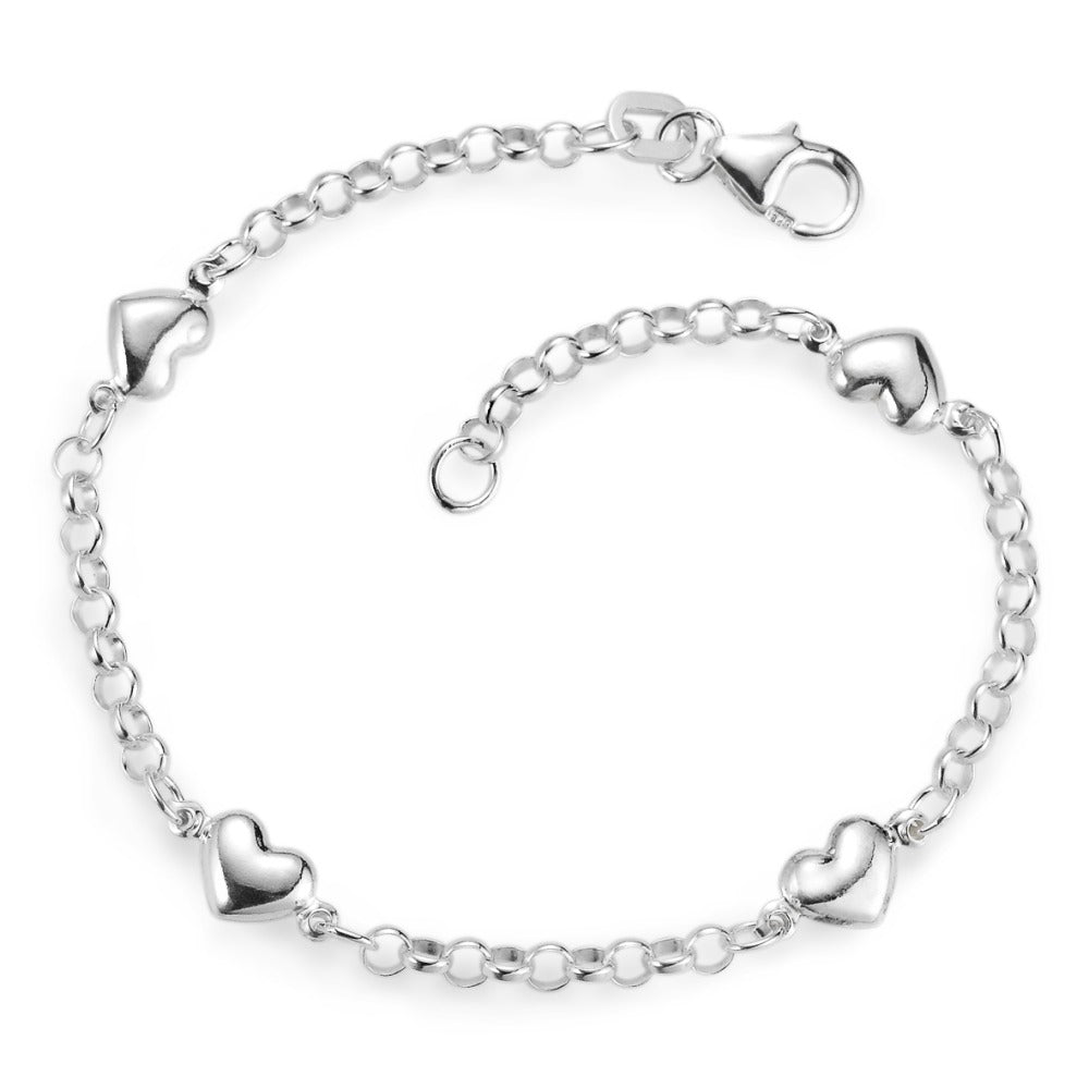 Pulsera Plata Corazón 16 cm