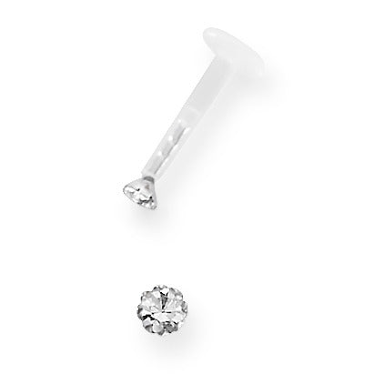 Piercing Acero inoxidable Cristal Ø4 mm