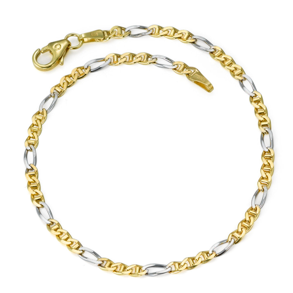 Pulsera Oro amarillo de 585/14 kt. Bicolor 18.5 cm