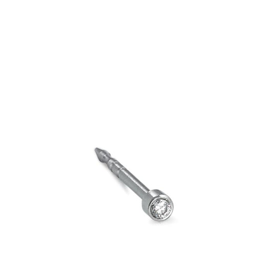 Pendientes 1ud Acero inoxidable Diamante 0.02 ct, w-si Ø2 mm