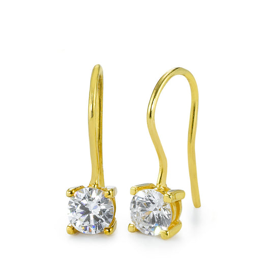 Pendientes Oro amarillo de 375/9K Circonita blanco, 2 piedras