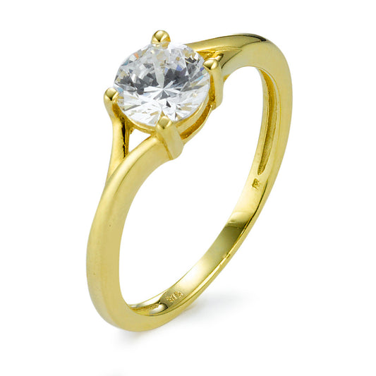 Anillo solitario Oro amarillo de 375/9K Circonita blanco Ø6 mm