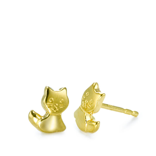 Pendientes 750/oro amarillo de 18 quilates Gato