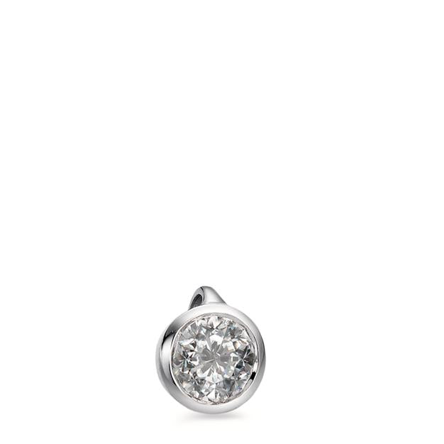 Colgante 750/oro blanco de 18 quilates Diamante blanco, 0.10 ct, [Brillant], w-si Ø4.5 mm