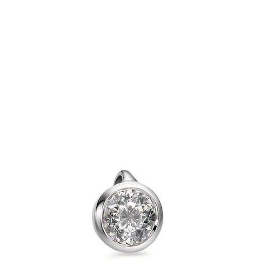 Colgante 750/oro blanco de 18 quilates Diamante blanco, 0.15 ct, [Brillant], w-si Ø5 mm