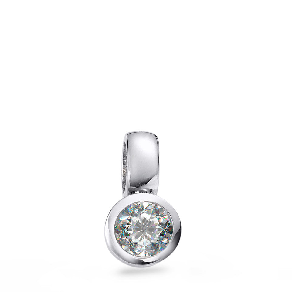 Colgante 750/oro blanco de 18 quilates Diamante blanco, 0.05 ct, [Brillant], w-si