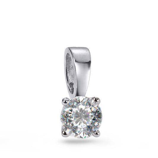 Colgante 750/oro blanco de 18 quilates Diamante blanco, 0.10 ct, [Brillant], w-si