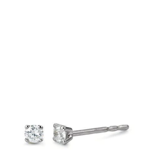 Pendientes 750/oro blanco de 18 quilates Diamante blanco, 0.15 ct, 2 piedras, [Brillant], w-si Ø2.5 mm