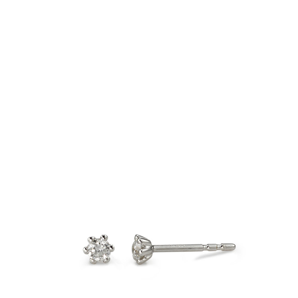 Pendientes 750/oro blanco de 18 quilates Diamante blanco, 0.15 ct, 2 piedras, [Brillant], w-si Ø3.5 mm