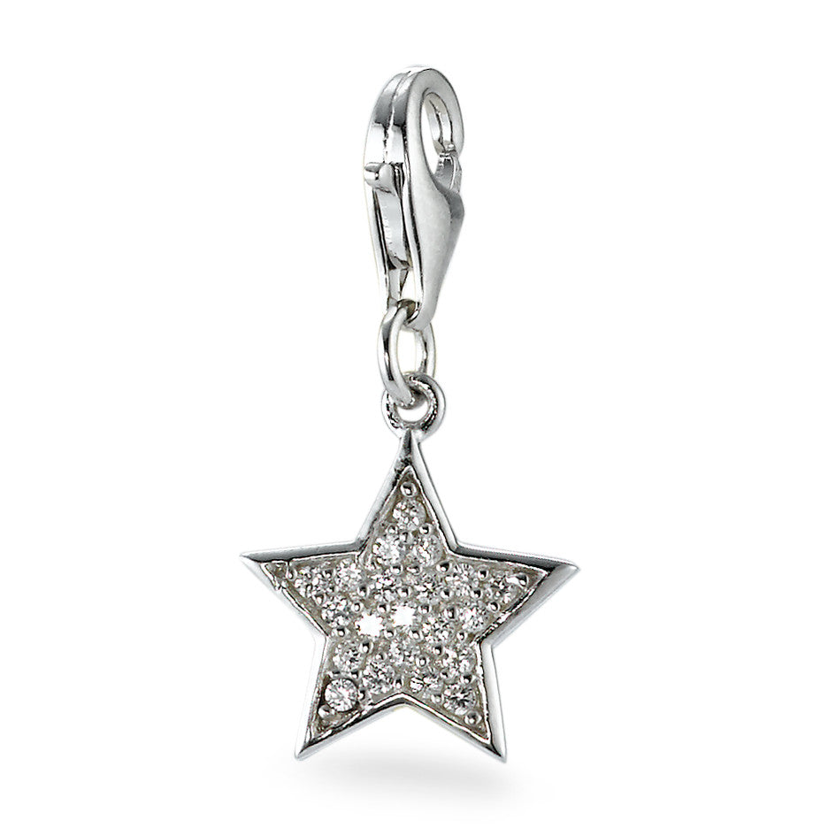 Charms Plata Circonita estrella Ø11 mm