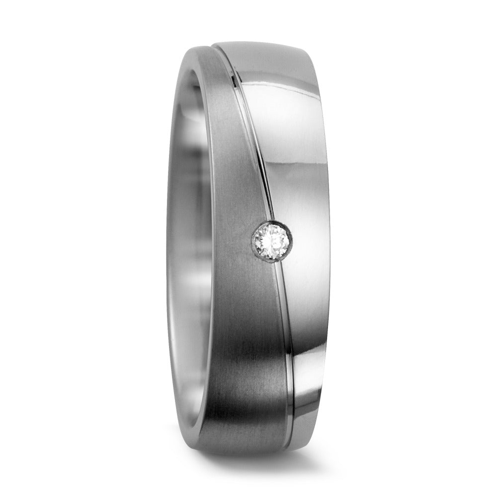 Anillo de pareja Titanio Diamante 0.03 ct, w-si