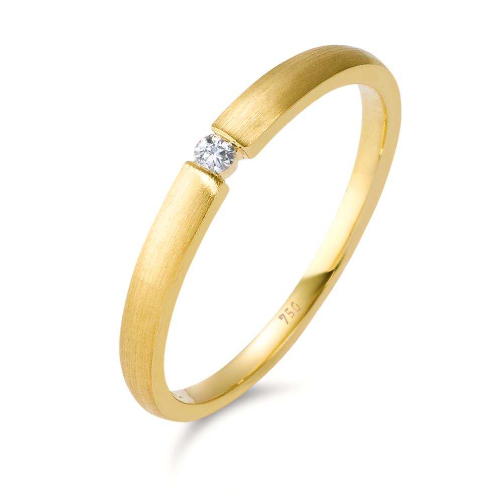 Anillo solitario 750/oro amarillo de 18 quilates Diamante 0.03 ct, w-si