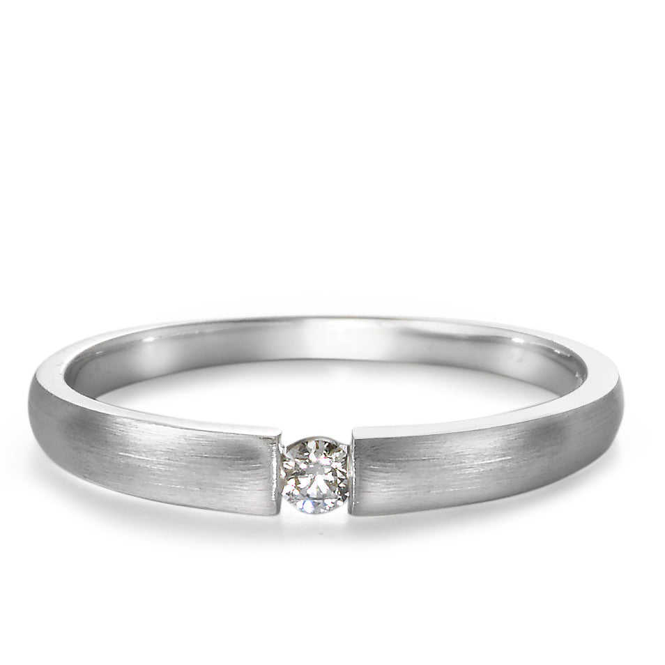 Anillo solitario 750/oro blanco de 18 quilates Diamante 0.06 ct, w-si