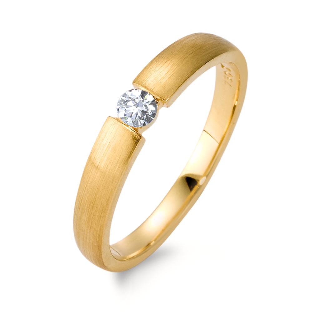 Anillo solitario 750/oro amarillo de 18 quilates Diamante 0.10 ct, w-si