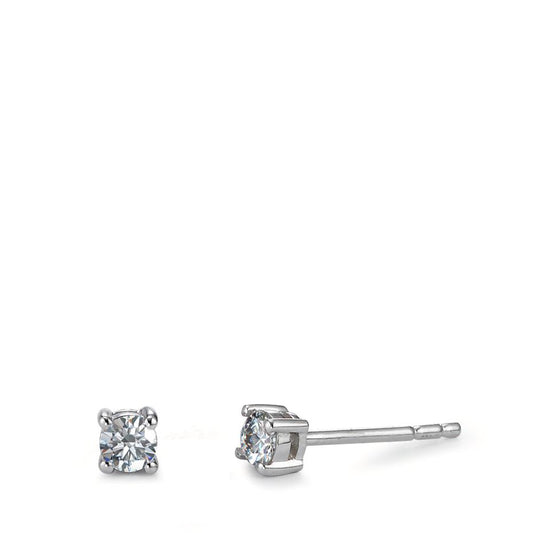 Pendientes 750/oro blanco de 18 quilates Diamante 0.06 ct, 2 piedras, w-si Ø2 mm