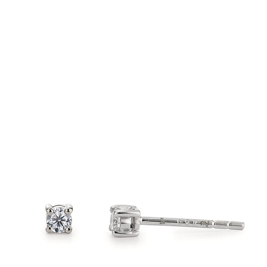 Pendientes 750/oro blanco de 18 quilates Diamante 0.08 ct, 2 piedras, w-si Ø2.5 mm