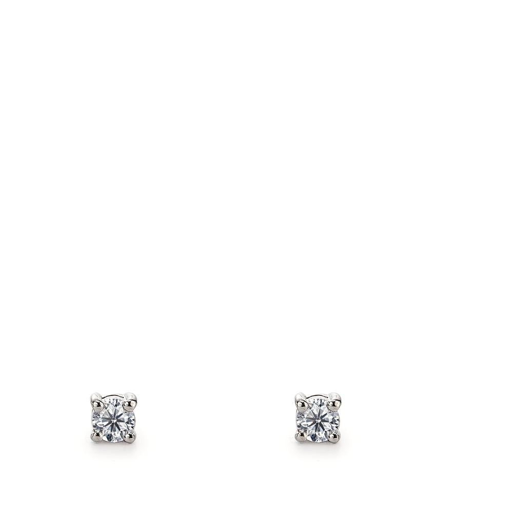 Pendientes 750/oro blanco de 18 quilates Diamante 0.08 ct, 2 piedras, w-si Ø2.5 mm