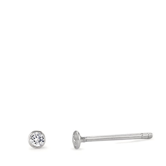 Pendientes 750/oro blanco de 18 quilates Diamante 0.06 ct, 2 piedras, w-si Ø2.5 mm