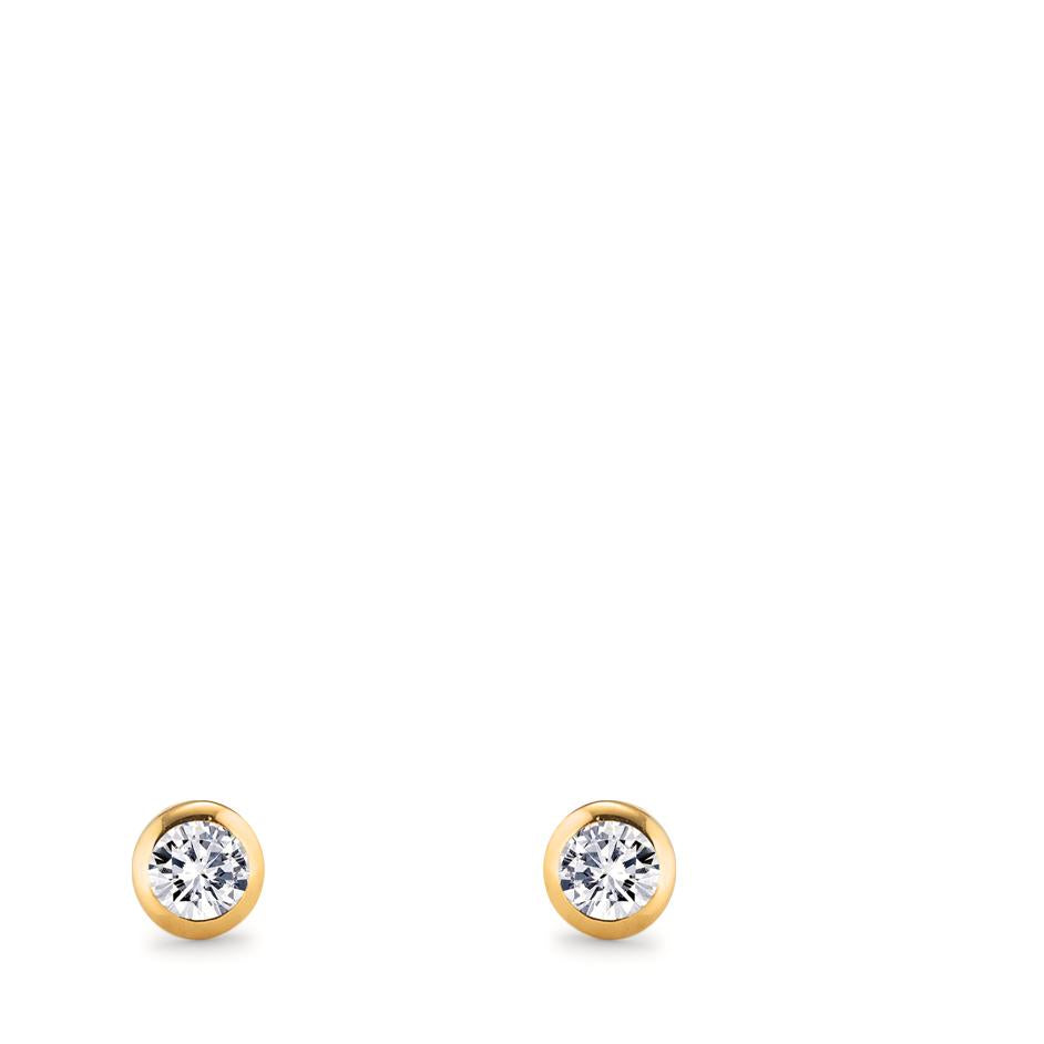 Pendientes 750/oro amarillo de 18 quilates Diamante 0.08 ct, 2 piedras, w-si Ø3 mm