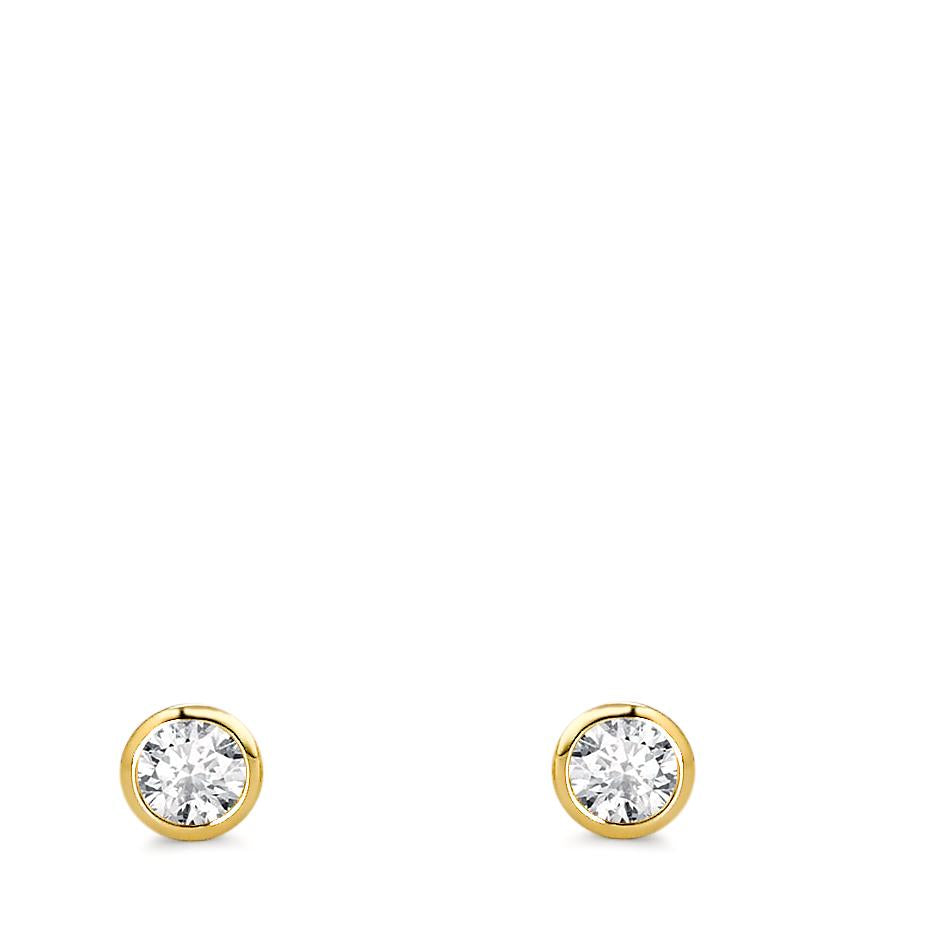 Pendientes 750/oro amarillo de 18 quilates Diamante 0.15 ct, 2 piedras, w-si Ø3.5 mm