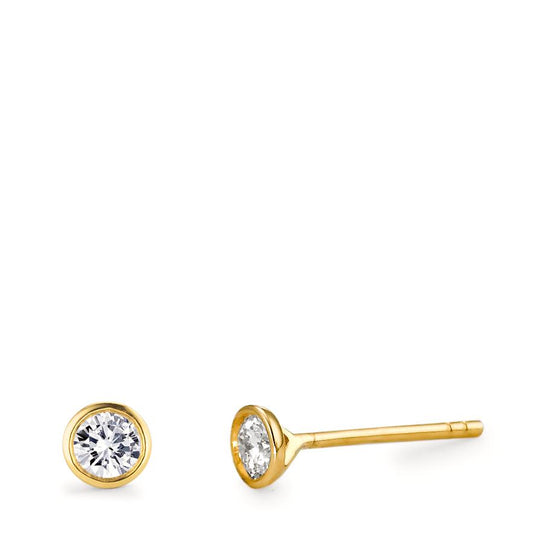 Pendientes 750/oro amarillo de 18 quilates Diamante 0.20 ct, 2 piedras, w-si Ø4 mm