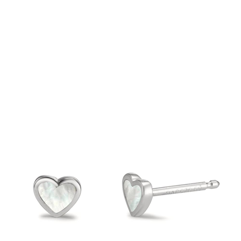 Pendientes Plata Madre perla Corazón