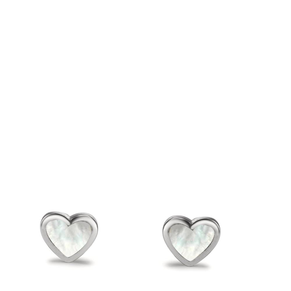 Pendientes Plata Madre perla Corazón