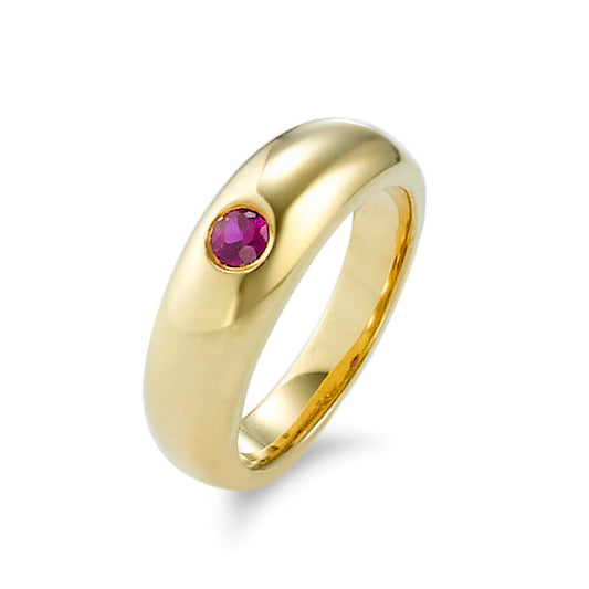 Anillo de bautizo 750/oro amarillo de 18 quilates Rubí rojo, 0.02 ct Ø10 mm