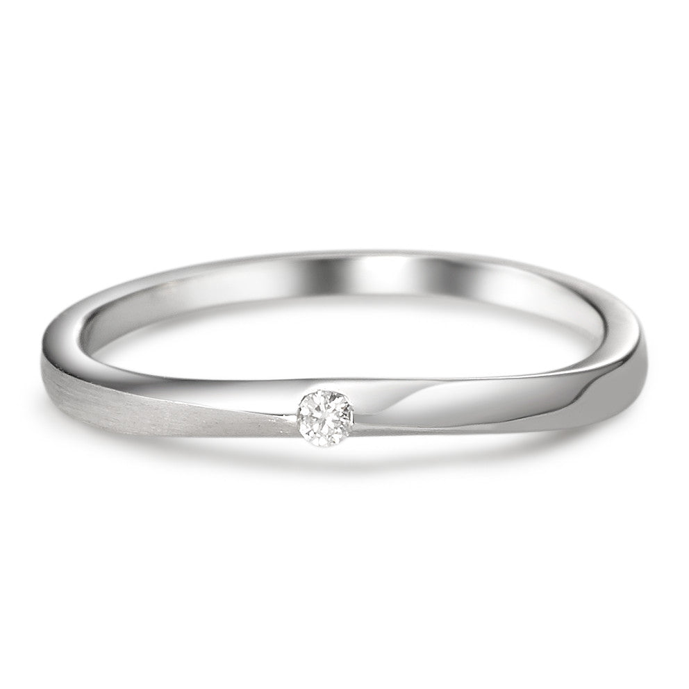 Anillo solitario 750/oro blanco de 18 quilates Diamante 0.03 ct, w-si